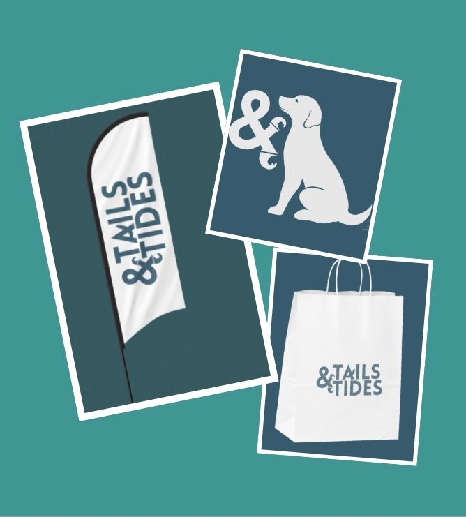 Tails & Tides signage designed by Nine3 Designs