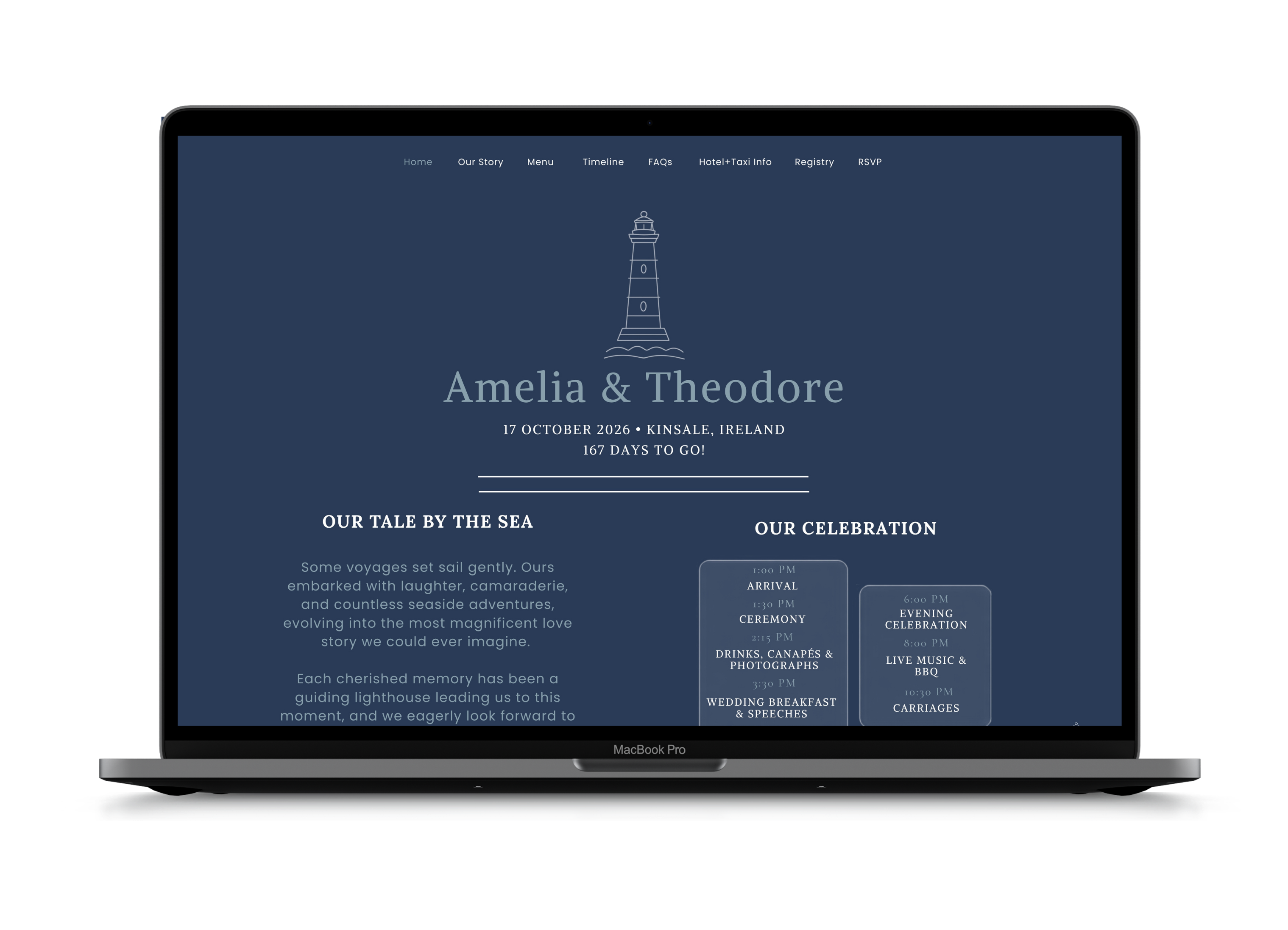 Nine3 Weddings bespoke wedding website