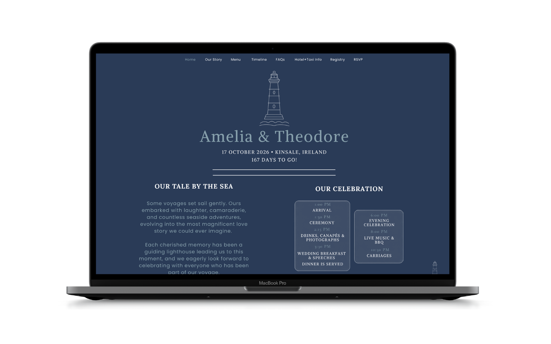 Nine3 Weddings bespoke wedding website