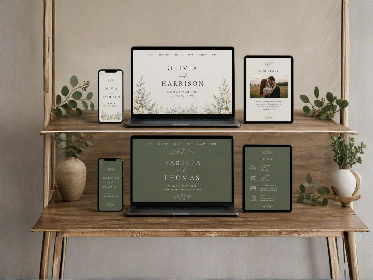 Bespoke wedding website design